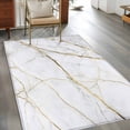 thumbnail image 2 of Gray Marble 3x5 Area Rugs for Living Room, Gold Lines Abstract Crack Modern Art Non Slip Floor Mat Washable Low-Profile Indoor Carpet for Bedroom, Dining Room, Bathroom, 2 of 9