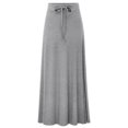 thumbnail image 5 of Women’s High Waist Maxi Skirt with Adjustable Drawstring Waistband and Side Slit Long Straight Hem Casual Style Gray L, 5 of 5