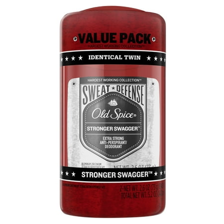 Old Spice Hardest Working Stronger Swagger Sweat Defense Invisible Solid Antiperspirant Deodorant for Men 2.6 oz (Pack of