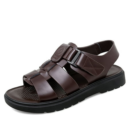 

Engtoy Men s Sandals Buckle Strap Soft Leather Rome Style Daily Outdoor Breathable Light Beach Shoes