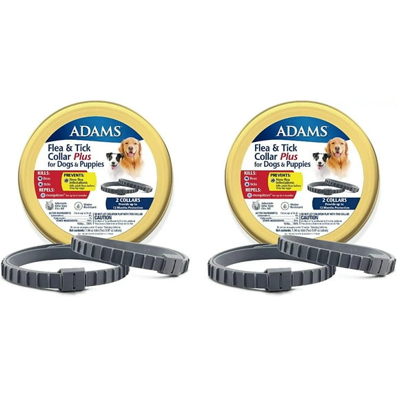 Adams Flea  Tick Collar Plus for Dogs  Puppies 2CT 2-Pack