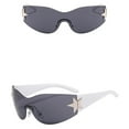 thumbnail image 1 of Fashion Men Women Star Wrap Around Sunglasses Cycling Rimless Futuristic Sunglasses, 1 of 4