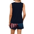 thumbnail image 6 of Iaqnaocc 2 Piece Sets for Women 4th Of July Summer American Flag Stars Striped Flag Tank Square Neck Sleeveless and Elastic Waist Shorts Travel Lounge Sets for Women Black M, 6 of 6