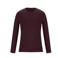 thumbnail image 2 of Annhoo Men's Knit Sweater Casual V Neck Long Sleeve Fall Pullover Outdoor Work Slim Sweatshirts Thermal Base Shirts, 2 of 5