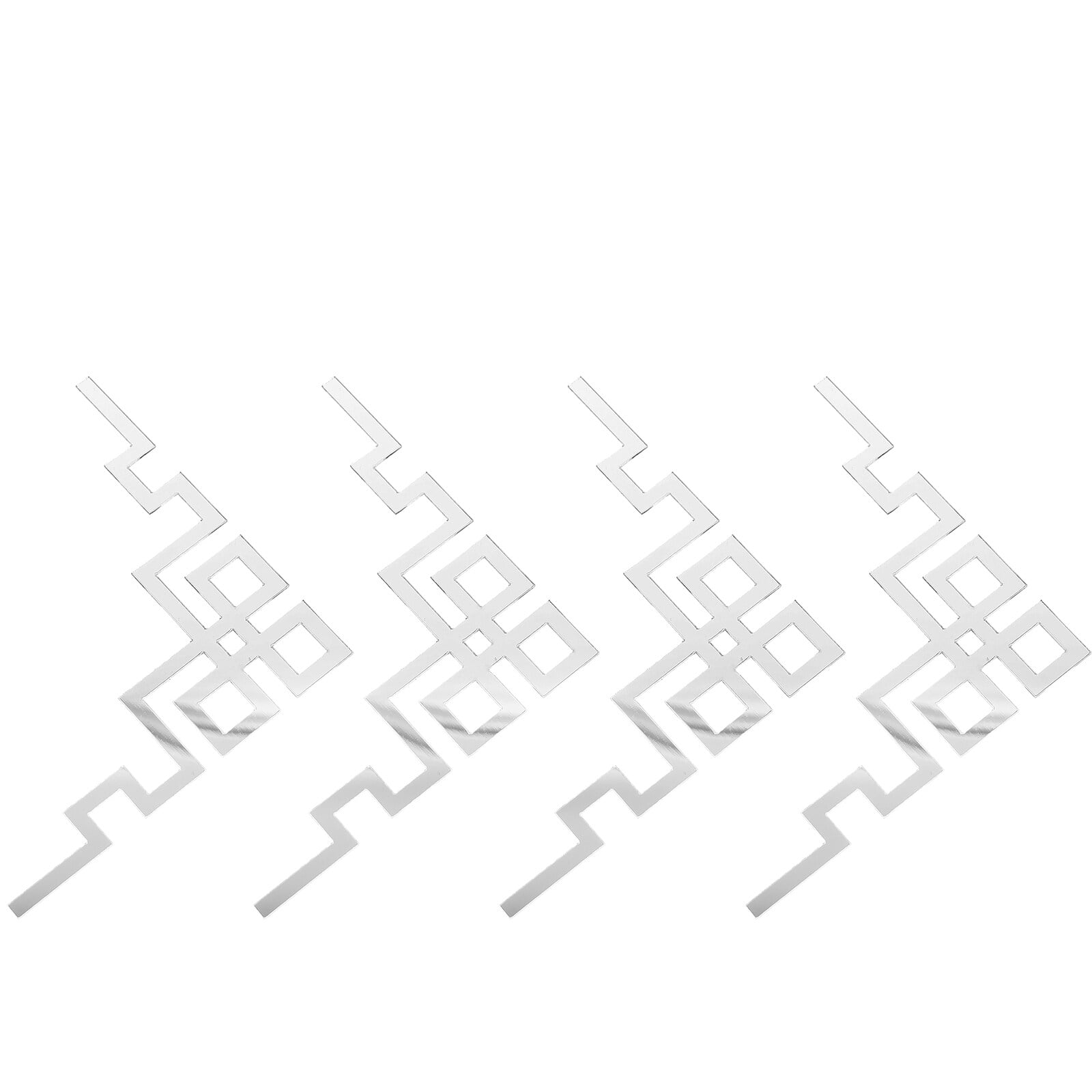 4pcs Mirror Decal Peel And Stick Mirror Border Applique Mirror Wall