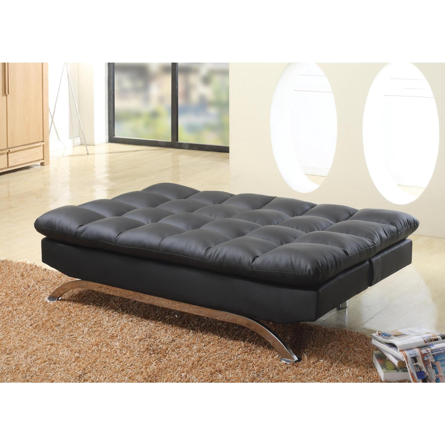 Milton Green Stars Lugo Plush Futon Sofa Bed-Color:Dark Brown