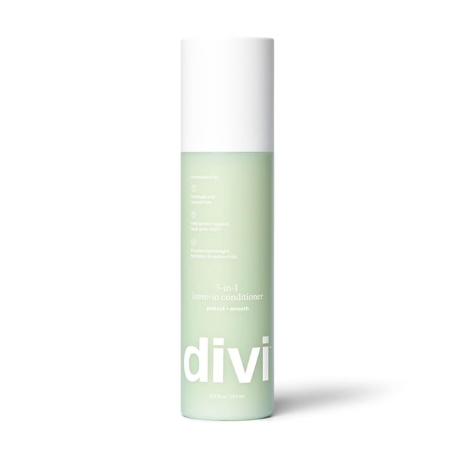 Acondicionador sin enjuague divi 3 en 1 - Fórmula ligera para desenredar e hidratar el cabello mientras lo protege contra el calor - 6 onzas líquidas