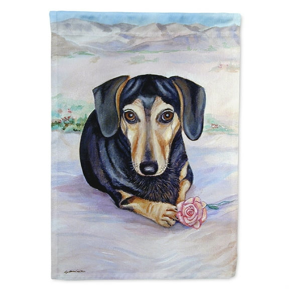 Carolines Treasures 7076-FLAG-PARENT Black and Cream Dachshund Flag  multicolor