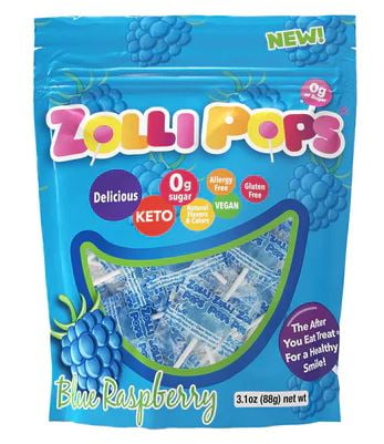 Zollipops Pochette Lollypops Framboise Bleue 88g
