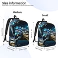 thumbnail image 2 of Disketp Starry Sky Colorful Crocodile print Canvas Backpack Lightweight Travel Daypack Student Rucksack Laptop Backpack-Medium, 2 of 5
