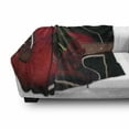 thumbnail image 3 of Abstract Soft Flannel Fleece Throw Blanket, Spanish Musician Portugal Hand Made Guitar with Romance Theme Love Rose, Cozy Plush for Indoor and Outdoor Use, 50" x 70", White Ruby, by Ambesonne, 3 of 6