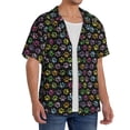 thumbnail image 2 of Naloa Colorful Paw Men's Loose Fit Cuban Collar Short-Sleeve Shirt, Hawaiian Shirts, Mens Shirts Casual for Everyday Wear Outings-Large, 2 of 5