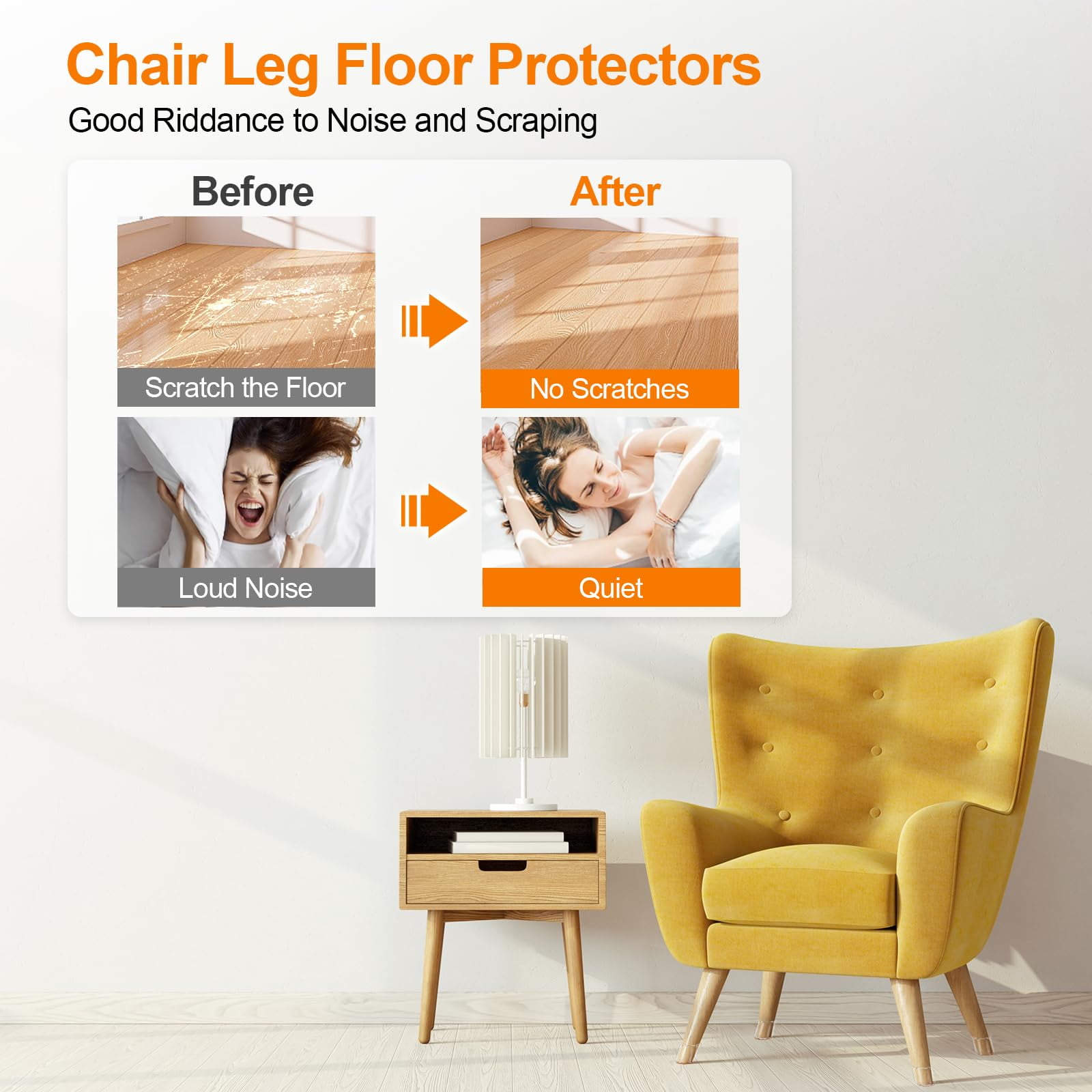 Hweilai 24Pcs silicone chair leg floor protection device hardwood floor felt furniture pad Walmart