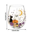 thumbnail image 3 of VAIFTILNO Halloween Decorations Halloween Printed Stemless Glass Cup. Spooky Witch Ghost Crow Clear Stemless Wine Glass For Party Drinks, 3 of 7
