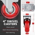 thumbnail image 2 of Caster Wheels Online Best Service, poliuretano rojo de 4 pulgadas, 2 of 6
