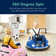 Best Choice Products 6V Kids Ride On Bumper Car Toy w/ Remote Control, Harness, Lights, 360 Degree Spin - White