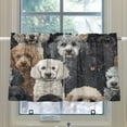thumbnail image 4 of Ryvnso Doodle Puppy Dog Half Curtains Sets Tier 2 Panels Short Curtain Rod Pocket 27"W x 36"L, 4 of 7