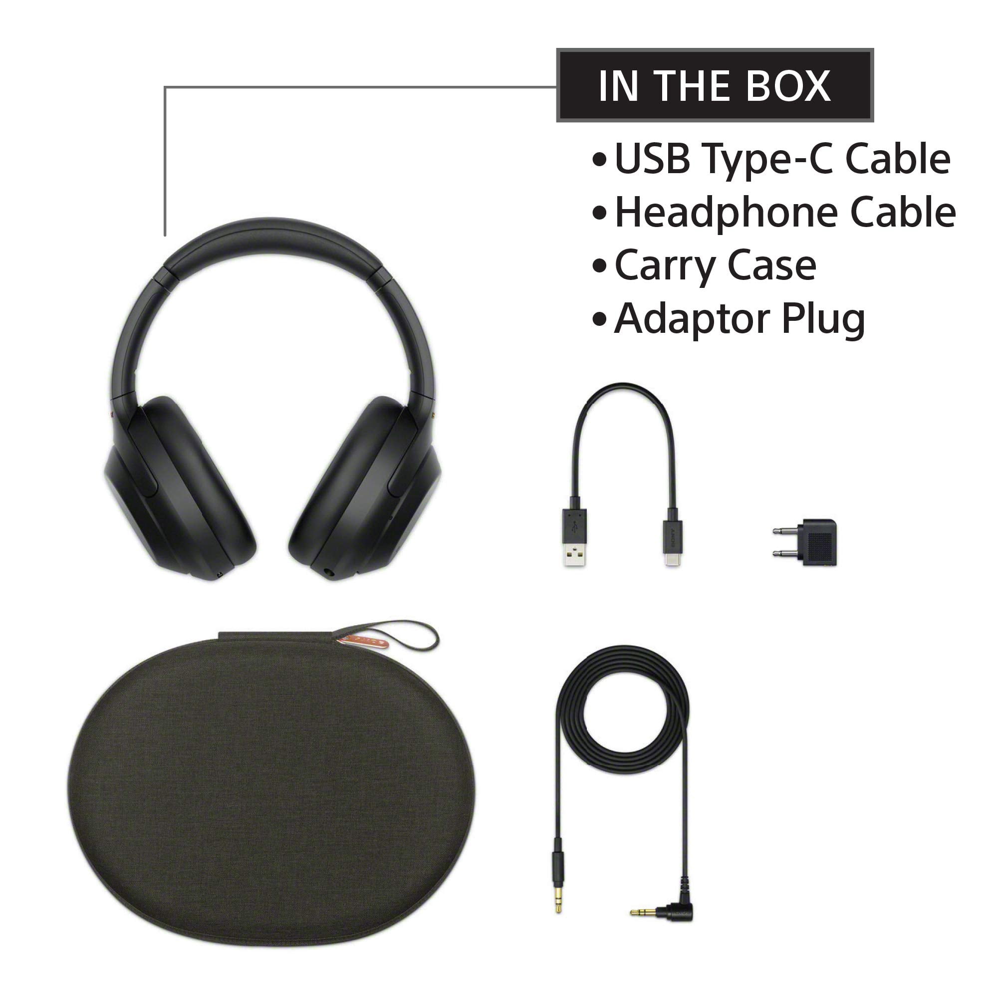 WH-1000XM4 Wireless Premium Noise Canceling Overhead Headphones with Mic for Phone-Call and Alexa Voice Control, Black WH1000XM4