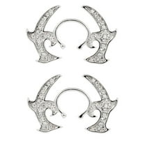 Body Accentz Nipple Rings Non Pierce Pair Non-Piercing Clip On Nipple Ring Tribal Floral Pair of Clear