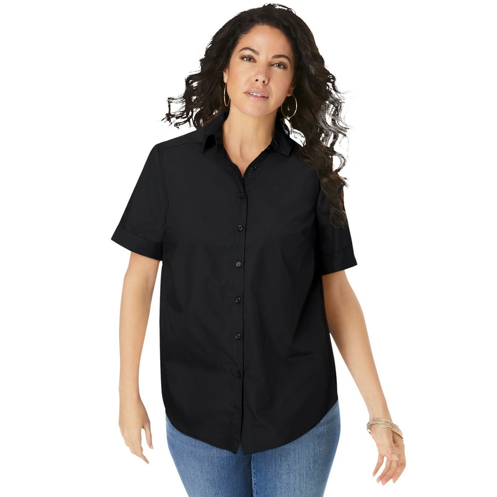 black short sleeve button up near me
