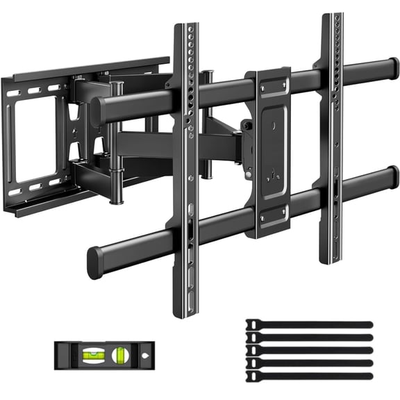 MountFTV Full Motion TV Wall Mount Bracket for 37"-90" TVs, Holds up to 132 lbs, Max 600x400mm, Fits 8″/12″/16″ Wood Studs
