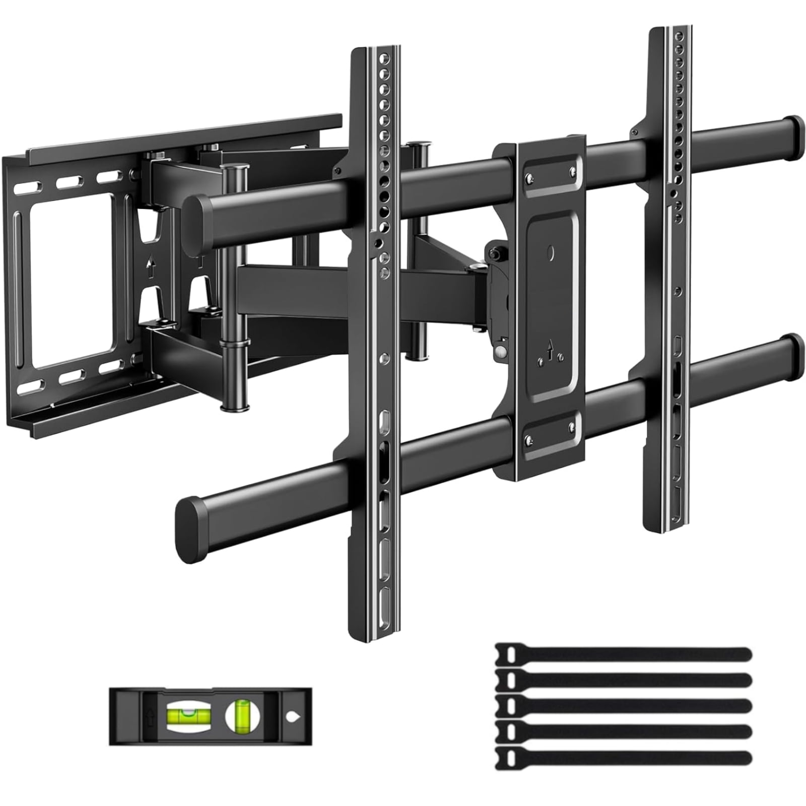MountFTV Full Motion TV Wall Mount Bracket for 37"-90" TVs, Holds up to 132 lbs, Max 600x400mm, Fits 8″/12″/16″ Wood Studs