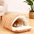 thumbnail image 4 of Pet Bed for Cats and Dogs, Removable Washable Winter Warm Pet Villa, Semi-Enclosed Cat House, Soft Pet Nest Mat for Small Dogs and Cats, 4 of 12