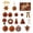 Brown, variant on Merry Christmas Flocked Ornament Set with 38 Pieces, Christmas Tree Decorations Kit Including Baubles, Star Topper, Mushroom, Wreath, Gift Ornament, Bows & Poinsettia Accents for Holiday Tree Decor