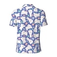 thumbnail image 3 of Vsdgher Cute White Rabbit Print Men's Short Sleeve Stretch Polo Shirt, Moisture-Wicking Performance Polo Shirt, 3 of 8