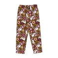 thumbnail image 4 of Goofa Flower Bunny Printed Soft Pajama Pants for Women, Wide Leg Comfy Casual Lounge Yoga Pants-Small, 4 of 9