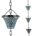 thumbnail image 1 of Rain Chain Gutter Downspout Catcher Outside Water Diverter Decorative Garden Rain Cups Chime Home Decor - 8.85 Feet Long, 1 of 5