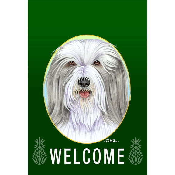 Bearded Collie - Best of Breed Welcome Pineapples House Flags