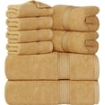 thumbnail image 4 of Towel Set 600 GSM 8Pc - 2 Bath Towels 2 Hand Towels 4 Washcloths Utopia Towels - Plum, 4 of 12