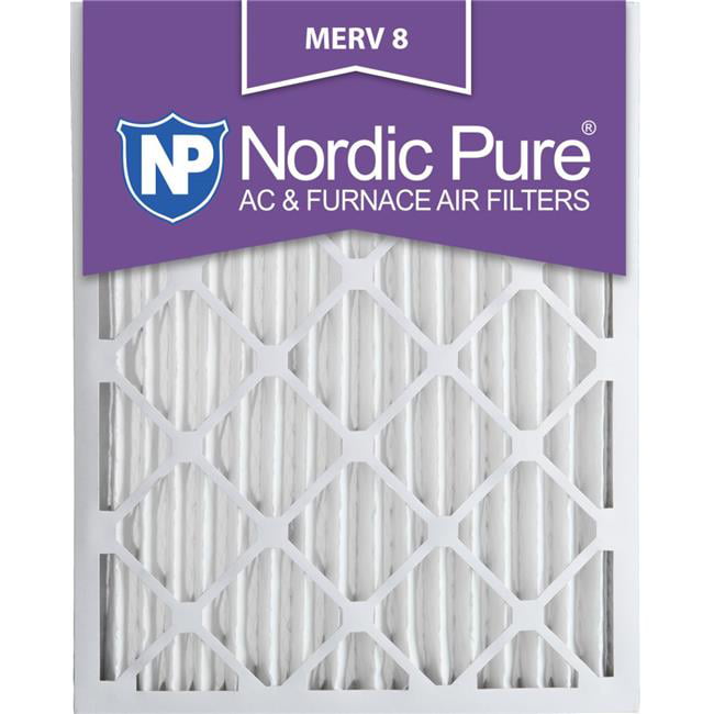 Nordic Pure 17_1/2x23_1/2x1 MERV 8 Pleated AC Furnace Air Filters 2 Pack 