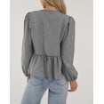 thumbnail image 2 of Blusa Peplum de Cuadros para Mujer PRETTYGARDEN con Lazo y Mangas Largas Talla L, 2 of 8