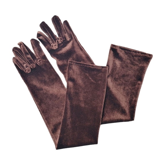 Wedding Long Gloves for Bride Proms Gloves Black Long Gloves Pleuche for Women