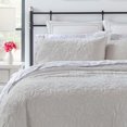 thumbnail image 3 of Laura Ashley Felicity Collection Quilt Set-100% Cotton, Reversible, All Season Bedding with Matching Sham(s), Pre-Washed for Added Softness, Queen, Soft Grey, 3 of 10