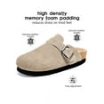 thumbnail image 3 of Women's Suede Platform Clogs Cork Footbed Sandals Mules with Adjustable Buckle Slippers Size 6-11, 3 of 5
