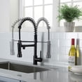thumbnail image 5 of ANGELES HOME Commerical Kitchen Faucet with Sprayer, Single Handle Pull Down Sprayer Kitchen Sink Faucet with LED Light Two Spout, Matte Black, 5 of 9