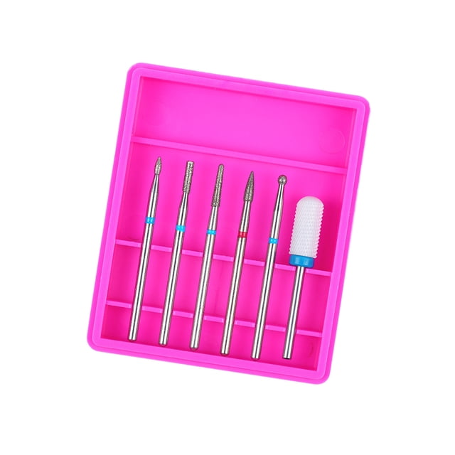Qarigey Juego de 6 unidades de de diamante de cerámica para manicura, brocas para uñas, accesorios para máquinas eléctricas, juego de Juegos de manicura EH-02 Qarigey CE1824-02B