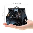 thumbnail image 2 of Bats Stylish Coin Purse Wallet with 0.7 Microfiber Zinc Alloy Jaws, 4.3x4.7 in/11x12 cm Size, 2 of 7