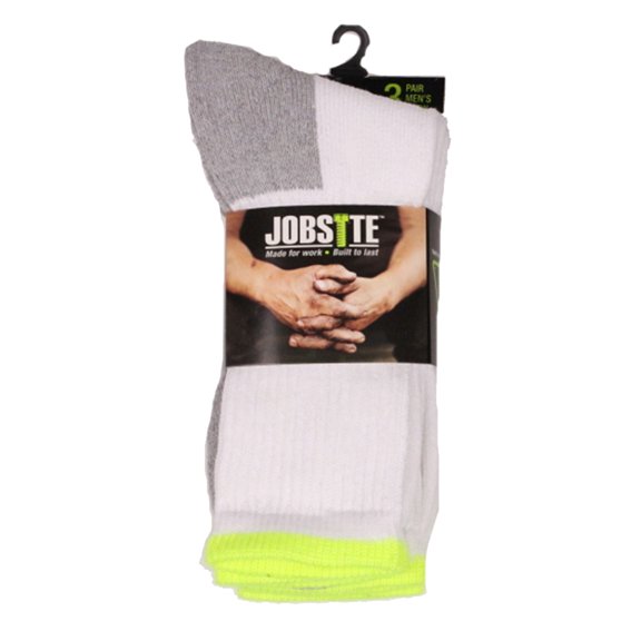 Gold Medal International Working Crew Socks with Soil Guard Men/Adult shoe size 6-12 Casual JS-400-WHT White