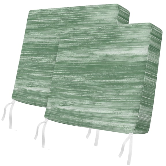 Outdoor Patio Cushion Covers 2 Pack Sage Green Chair Pads Slipcovers with Ties & Zipper Waterproof Seat Cover Set Ombre Abstract Texture Seat Cushion Covers for Outdoor Couch Sofa 22x20 Inch