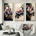 thumbnail image 1 of Designart "Deep Pink and Blue Crocus Blossom II" Floral & Botanical Framed Wall Art Set Of 3 - Pink Crocus Frame Canvas Set For Living Room Decor, 1 of 6