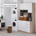 thumbnail image 4 of Living Skog 71 in. Pantry Kitchen Storage Cabinet Large Height 71 in. Length 37 in. Width 19 in. White, Beige, 4 of 9