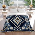 thumbnail image 3 of Ethnic Style Pattern Flannel Blanket for Bed,Travel and Camping, Vintage Blue Weaving Abstract Super Soft Cozy Blanket for All Seasons 32"x48", 3 of 7