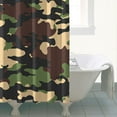thumbnail image 4 of Tactical Army Camo Shower Curtain with Woodland Desert Military Camouflage Design, Waterproof Fabric Bathroom Shower Curtain with Hooks, Machine Washable, Outdoor Hunting Style, 4 of 5