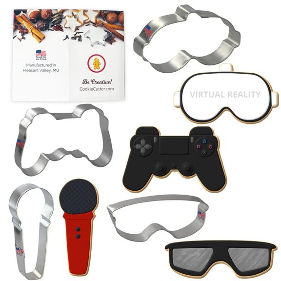 Virtual Reality Cookie Cutter 4 Pc Set. USA Tin Plate Steel - By Foose