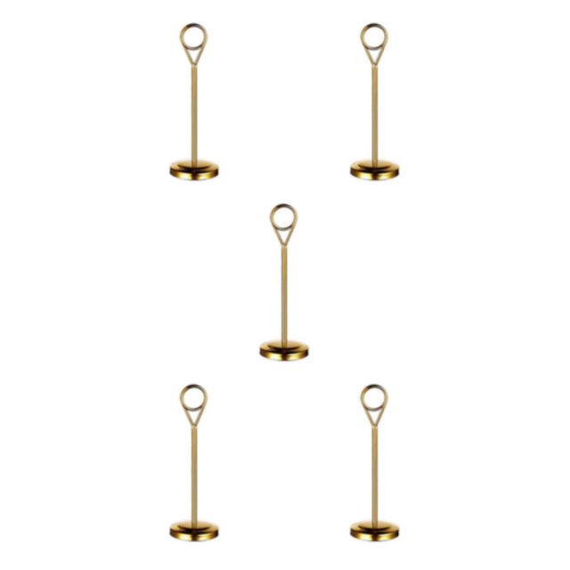 Redempat Stainless Table Number Holder Sign Holder Photo Stand for Hotel en Gold 15cm 5Set