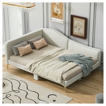 Full Size Upholstered Daybed with Headboard and Armrest